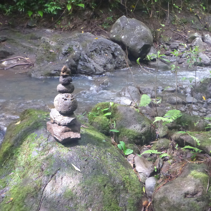 Kalauao, Falls, Aiea, Loop, Trail, junction, Oahu, Hawaii, Hike, Explore, Adventure, marker, rock, pile