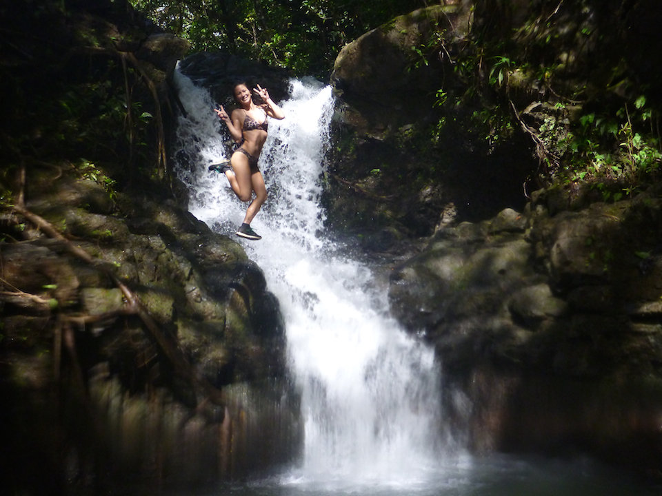 Kalauao, Falls, Aiea, Loop, Trail, junction, Oahu, Hawaii, Hike, Explore, Adventure, beautiful, girl, woman, waterfall, jumping, model