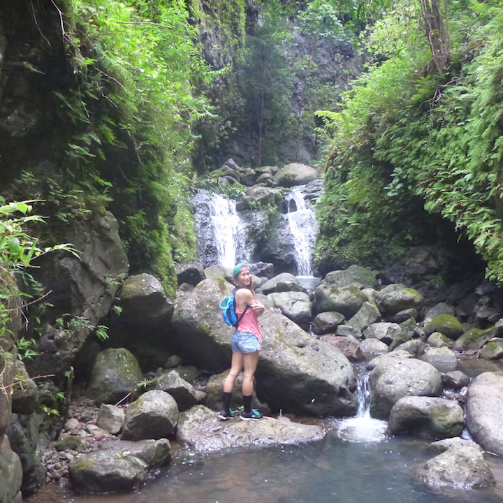 oahu, hawaii, sexy, cute, girl, woman, chick, falls, waterfall, Koloa, gulch, Oahu, Hawaii