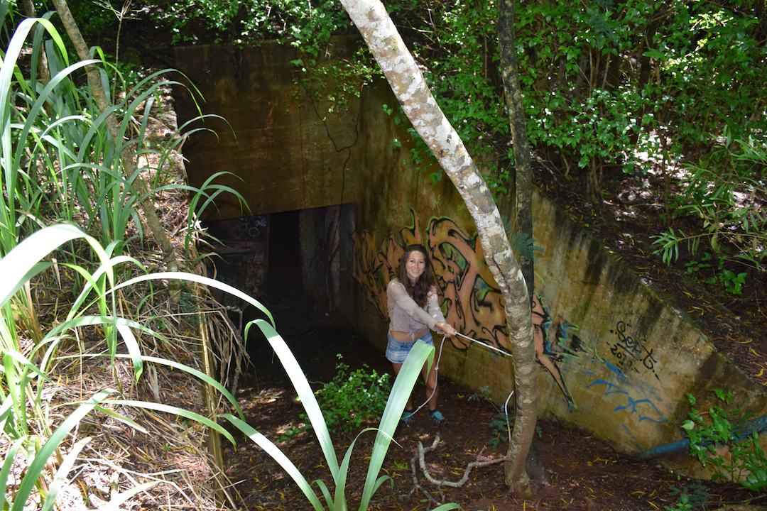 Hawaii, Oahu, Battery, Bunker,reservation, Wilridge, Lewis S. Kirkpatrick, Wili, Wiliwilinui, WW, II, 2, WWII, two, world war, ruins, military, army, coastal, defense, exploring, discovering, hiking, forest, jungle, secret, abandoned, hidden, slippery, walkway