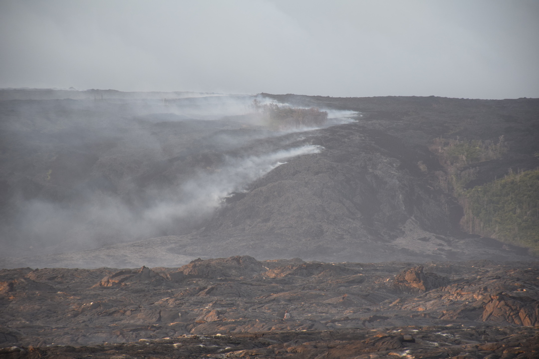 Hawaii, big, island, volcano, lava, eruption, active, puu oo, east rift zone, burning, forest fire