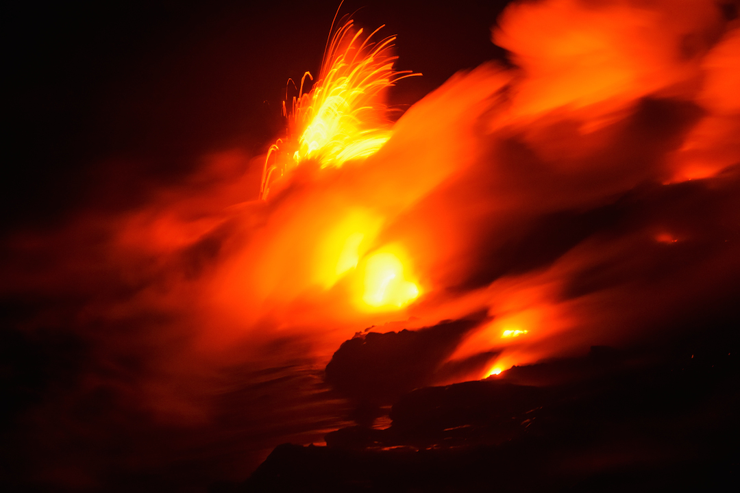 Trek, hike, photography, adventure, exploration, Volcano, volcanoes national park, Hawaii, big, island, kilauea, kalapana, lava, dried, rock, igneous, magma, melting, hot, fire, eruption, 61g, east rift zone, surface, breakout, active, lava tube, glow, bright, explosion, pele