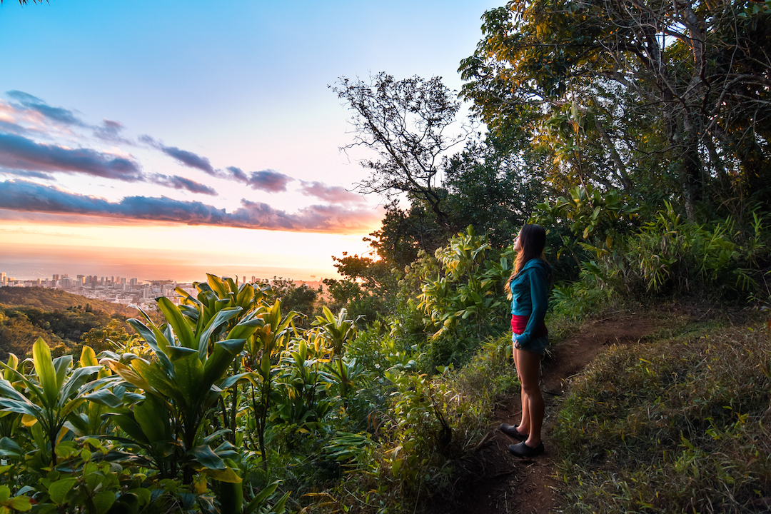 Hawaii, Oahu, Adventure, Explore, Hike, Forest, Jungle, Trail, Koolau, Mountains, Tantalus, Sunset, hawaiifunshine, radio tower, phone tower, the tower, Honolulu, lookout