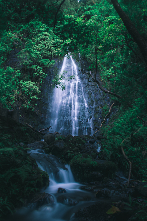 Oahu, waterfall, hawaii