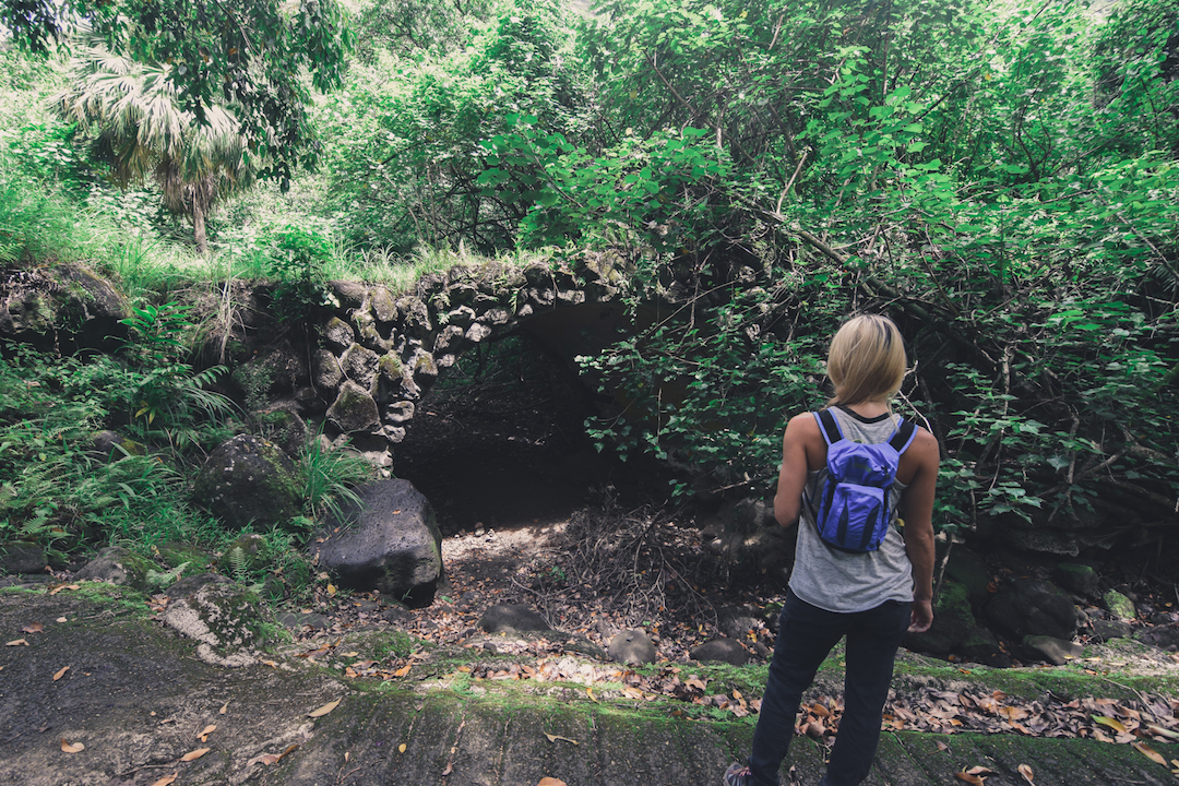 Hawaii, Oahu, Moanalua, Forest, Jungle, Hike, Trek, exploration, discover, bridges, antique, old rock bridges