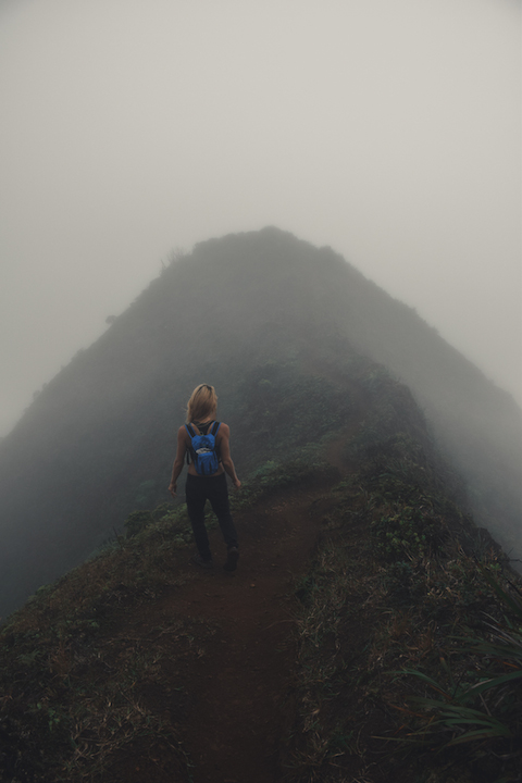 Hawaii, Oahu, Moanalua, Forest, Jungle, Hike, Trek, exploration, discover, ridge, Koolau, mountain, clouds, fog, mysterious