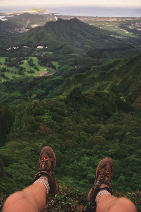Pali, Notches, Hiking, Mountain, ridge, Koolau, Oahu, Hawaii, trek, cliff, lookout, Vasque, boots