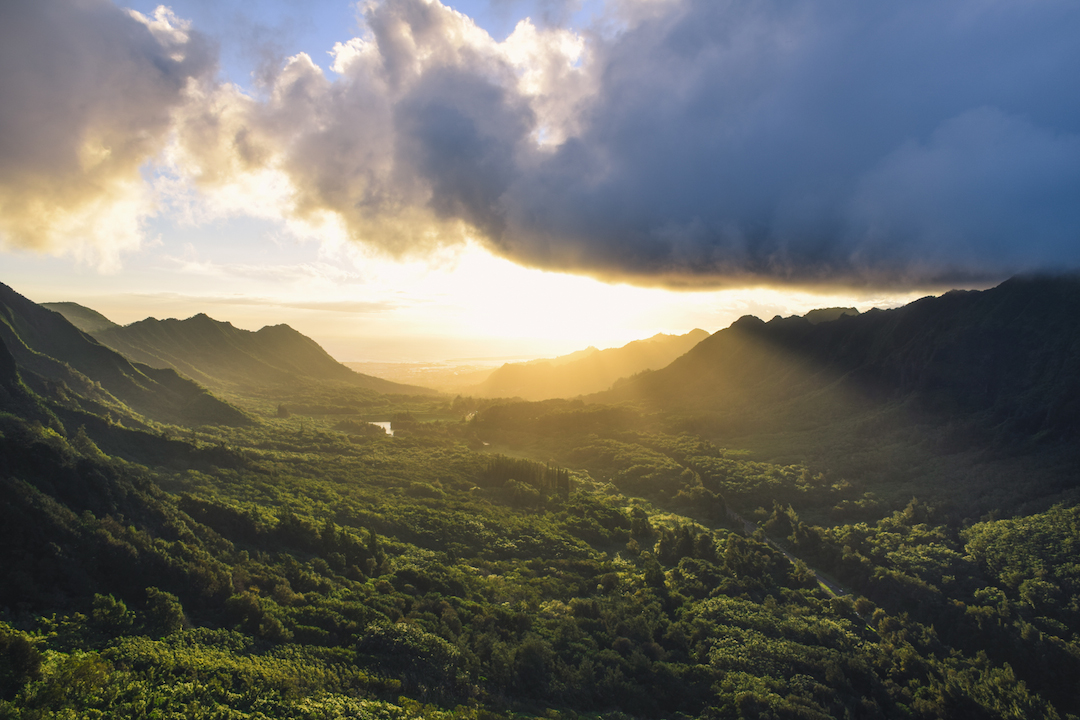 Pali, Notches, Hiking, Mountain, ridge, Koolau, Oahu, Hawaii, trek, cliff, lookout, sunset