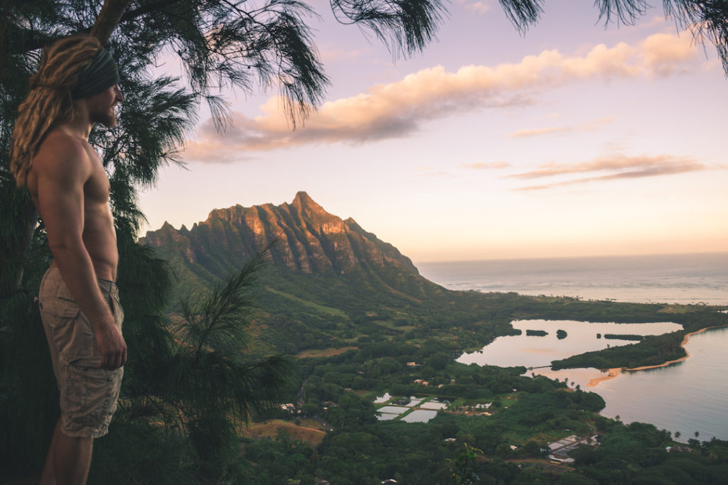 Oahu, hike, ridge, pride rock, Kaneohe, dreadlocks, dreads, bay, Windward, Puu Ohulehule