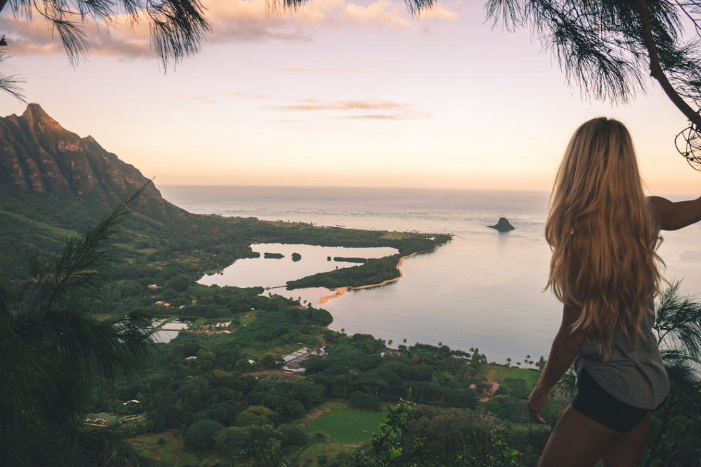 Oahu, hike, ridge, pride rock, Kaneohe, bay, girl, Windward, Puu Ohulehule